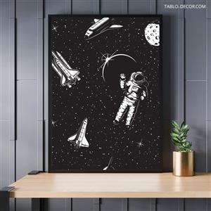 تابلو فضانورد و شاتل Astronaut and shuttle