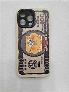 کاور باب اسفنجی دلار Sponge Bob 100 Dollars طرح چرم مناسب برای گوشی موبایل آیفون 13 پرو iPhone13Pro-