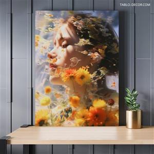 تابلو دکوراتیو دیجیتال ارت دختر زیبا beautiful girl