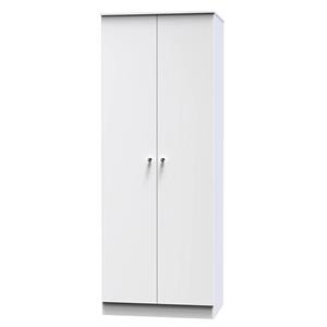 کمد لباس ساده دو درب سفید سایز 196*76*52 کد 9083