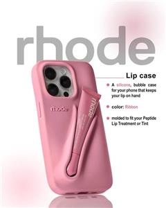 کاور رود rhode با جای رژلب همراه با لیپ گلاس Lip Gloss سیلیکونی پاک‌کنی رنگ Ribbon مناسب برای گوشی موبایل آیفون 16 iPhone16