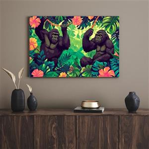 تابلو میمون در جنگل Monkey in the forest