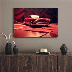 تابلو دکوراتیو فانتزی ماشین قرمز red car