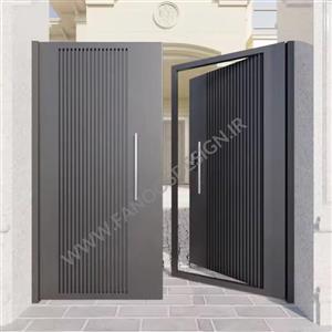 درب حیاط ساده و شیک دو لنگه ابعاد 220*350 کد40004