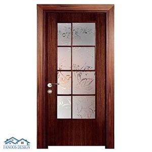 درب چوبی اتاق خواب کلاسیک شیشه خور کد MT3109