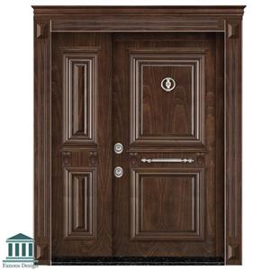 درب ضد سرقت لوکس لابی یک و نیم لنگه روکش راش کف 18 ورق 1.25 قفل کاله سایز 110*210  کد 6063