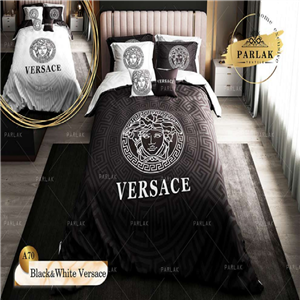 سرویس روتختی پارلاک دونفره دو رو مدل black & white Versace کد A-70