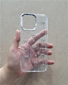 کاور پاپیونی شفاف شاینی مناسب برای گوشی موبایل آیفون 16 پرومکس iPhone16Promax