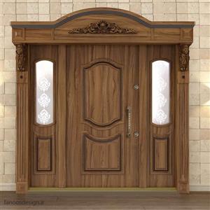 درب ضد سرقت لابی لوکس شیشه خور کف 18 ورق 1.25 قفل کاله با رنگ پلی اورتان کد 6045