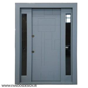 درب ضد سرقت لابی طوسی روشن کف 18 ورق 1.25 قفل کاله با رنگ پلی اورتان کد 6067