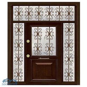 درب ضد سرقت شیشه خور لابی کف 18 ورق 1.25 قفل کاله با رنگ پلی اورتان کد MT226