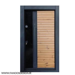 درب ضد سرقت ترموود شیشه سکوریت کف 18 قفل و یراق کاله ترک رنگ پلی اورتان سایز 110*210 کد 30448