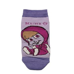 جوراب ساق کوتاه دخترانه مدل ماشا و خرسه
