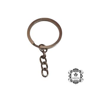 حلقه جا کلیدی زنجیر دار نقره ای