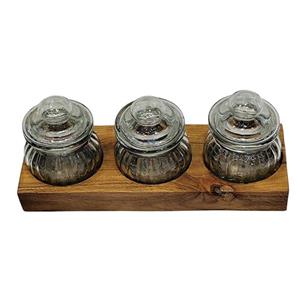 ست جا ادویه 3 پارچه همراه با استند مدل صدف کد 8