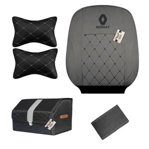 روکش صندلی سوشیانت مدل فابریک مناسب برای رنو L90 به همراه پشت گردنی و دور فرمان و باکس صندوق