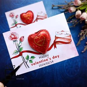 گیفت شکلات ولنتاین تکی نصب شده بر روی کارت کد val211