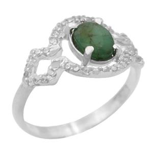 انگشتر زمرد الماس تراش نقره زنانه طرح آرامیس