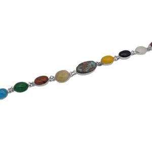 دستبند چند سنگ نقره زنانه طرح مروارید