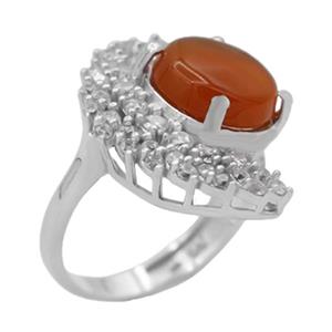 انگشتر عقیق سرخ یمنی نقره زنانه طرح ققنوس