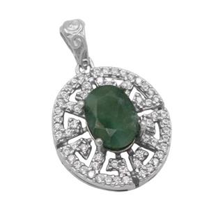 گردنبند زمرد زامبیا الماس تراش نقره زنانه طرح پانیذ