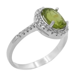 انگشتر زبرجد الماس تراش نقره زنانه طرح آتنه