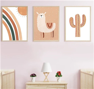 تابلو کودک هپی لند طرح لاما و بوهو