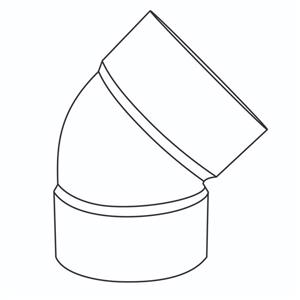 زانو 45 درجه دو سر کوپله پی وی سی برند یزدان سایز 110 