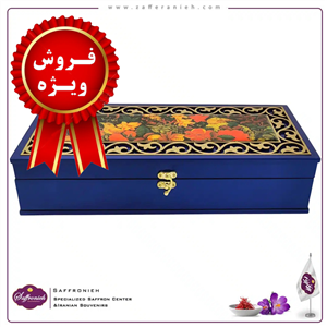 جعبه زعفران هدیه چوبی مدل آبان