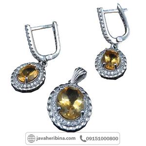 سرویس سیترین نقره زنانه خوش رنگ زنانه ۳۴۱۹۲