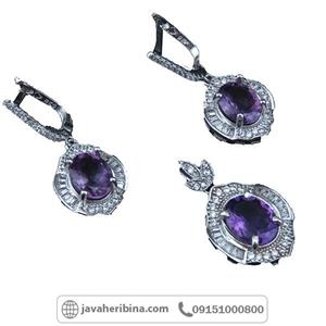 سرویس آمتیست نقره زنانه خوشرنگ و زیبا زنانه ۳۴۱۹۱