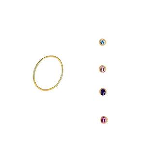 پیرسینگ نقره زنانه آی ام مدل نگین دار مجموعه 5 عددی -