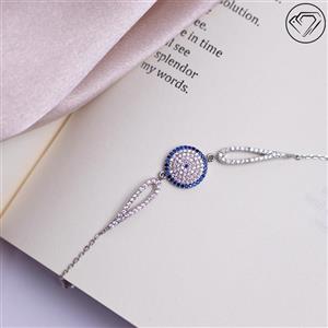دستبند نقره چشم نظر مدل GA-3021 