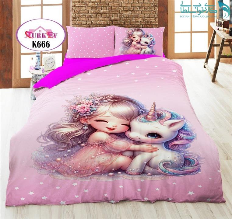 روتختی طرح دختر بچه و تک شاخ کیوت یکنفره برند Turkev کد K666