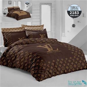 روتختی طرح ورساچه قهوه ای دو نفره برند Turkaz کد 2183