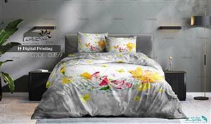 روتختی طرح گل زنبق زرد و سرخابی دو نفره برند ترکسان کد ND359