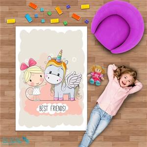 فرشینه اتاق کودک طرح اسب تک شاخ کد A1352