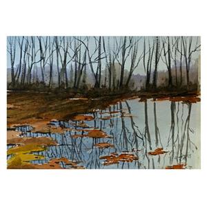 نقاشی آبرنگ طرح برکه کد 165