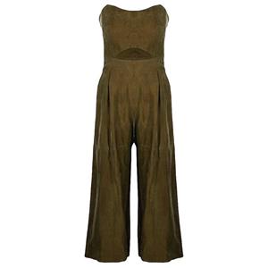 سرهمی زنانه مدل 100052031 دکلته رنگ زیتونی