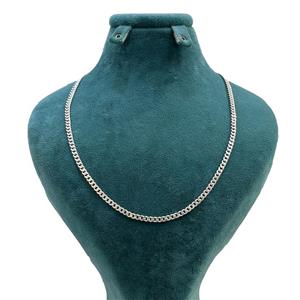 زنجیر نقره مردانه مدل کارتیه ریز بافت 924-21 -