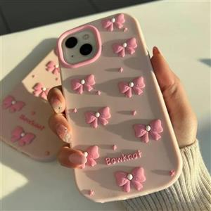 قاب سیلیکونی پاپیون صورتی /آیفون سامسونگ شیائومی