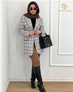 کت تک زنانه پاییزه کشمیر چاکلت