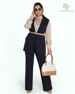 ست وست و شلوار زنانه کرپ پناه