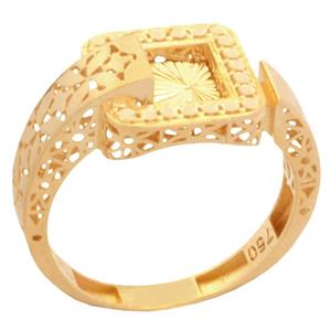 انگشتر طلا 18 عیار زنانه طلای مستجابی مدل ستین کد 15-T1475 -