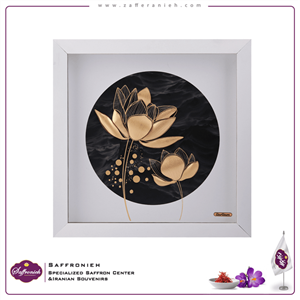 تابلو طلا مدل نیلوفر ابعاد: 38×38 سانتیمتر کد 34