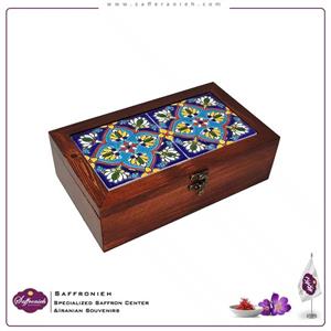 جعبه چوبی کاشی سنتی مدل هشت بهشت 15*25 کد 5