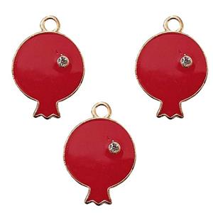 آویز گردنبند دخترانه مدل انار نگین دار کد 200 بسته 3 عددی