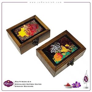 جعبه چوبی طرح کاشی مدل پولک 11*8 کد 42