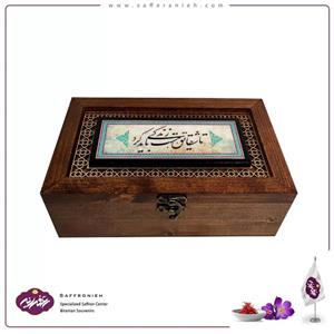 جعبه چوبی طرح کاشی مدل جلفا (15*25) کد 43
