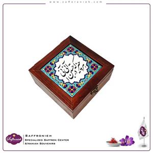 جعبه چوبی کاشی سنتی مدل مشتاق 15*15 کد 45
